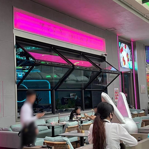 Aluminum Roll-Up Serving Window, Foldable Double-Hung Design for Cafes, Trucks & Homes