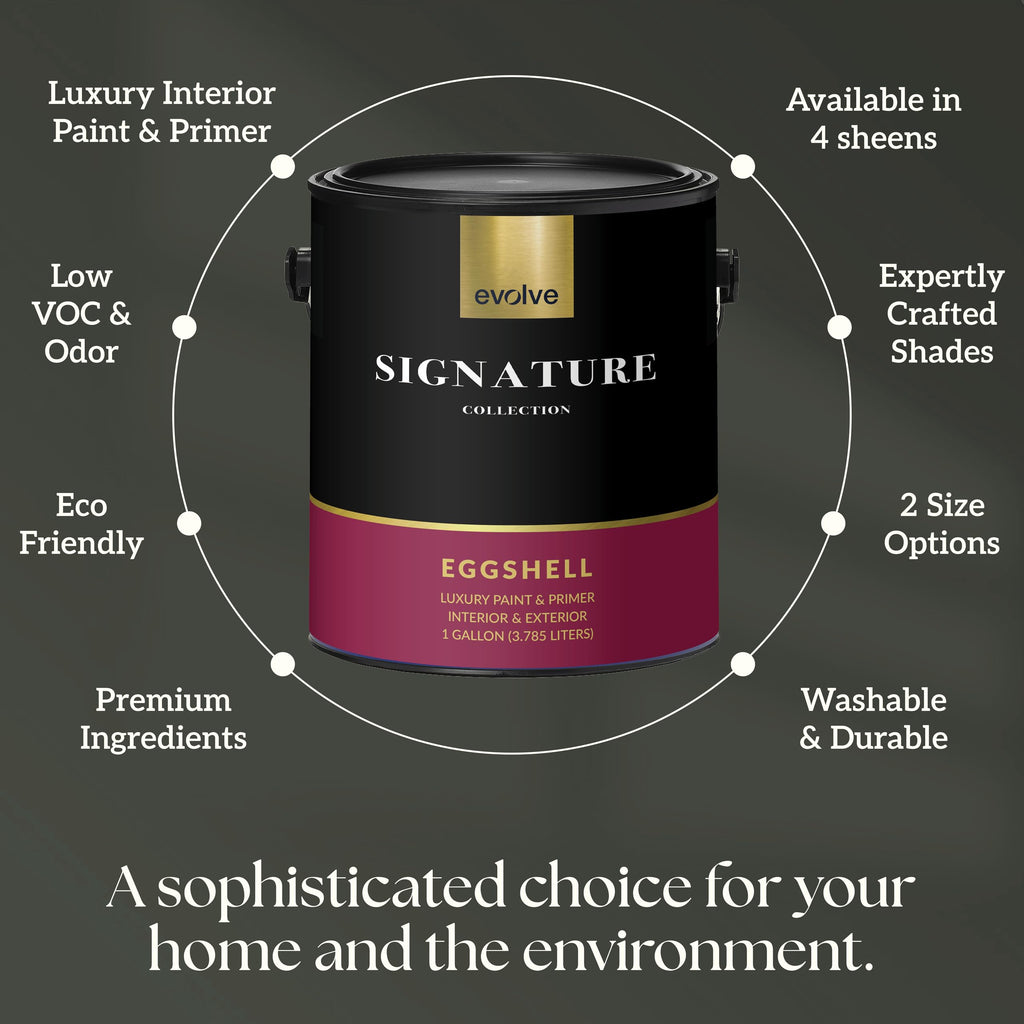 Evolve Signature Interior Paint & Primer, Luxury One-Coat, Eggshell Sheen, Low VOC, Washable
