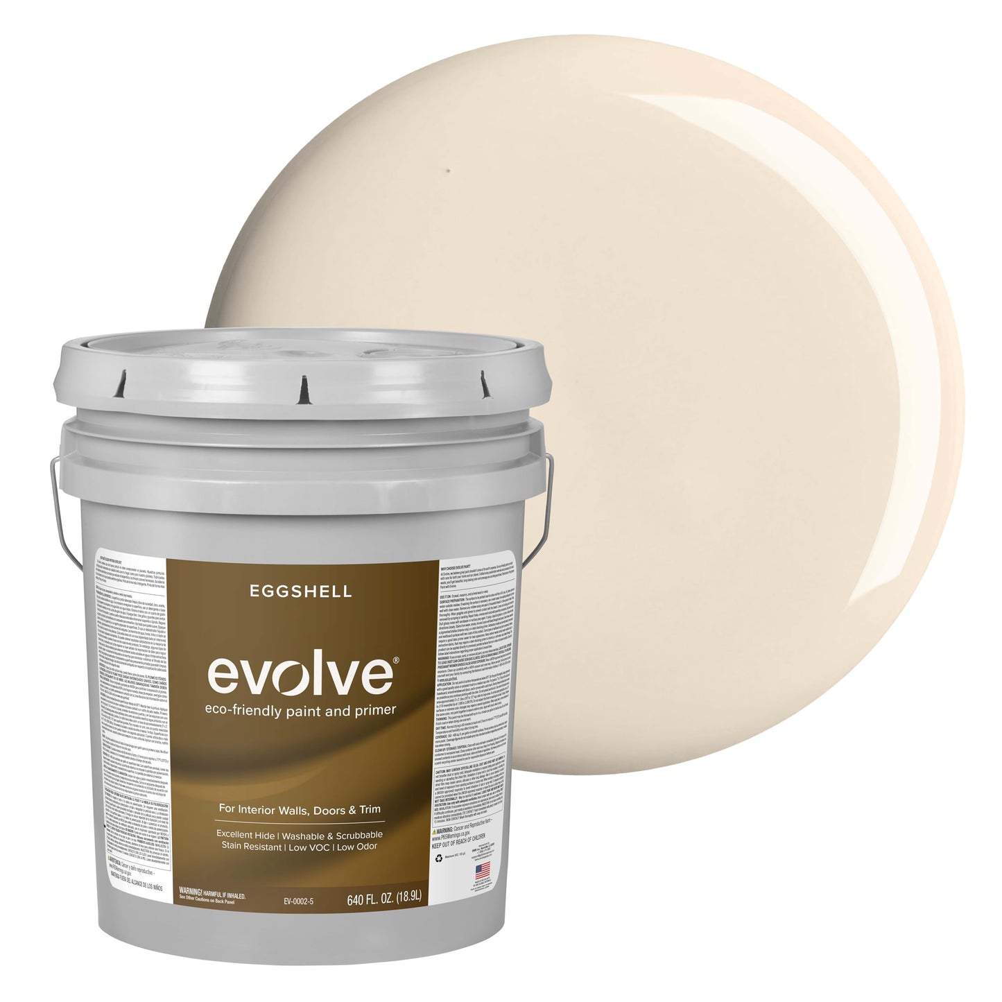 Evolve Paint & Primer, Low Sheen, One-Coat Coverage for Interior & Exterior