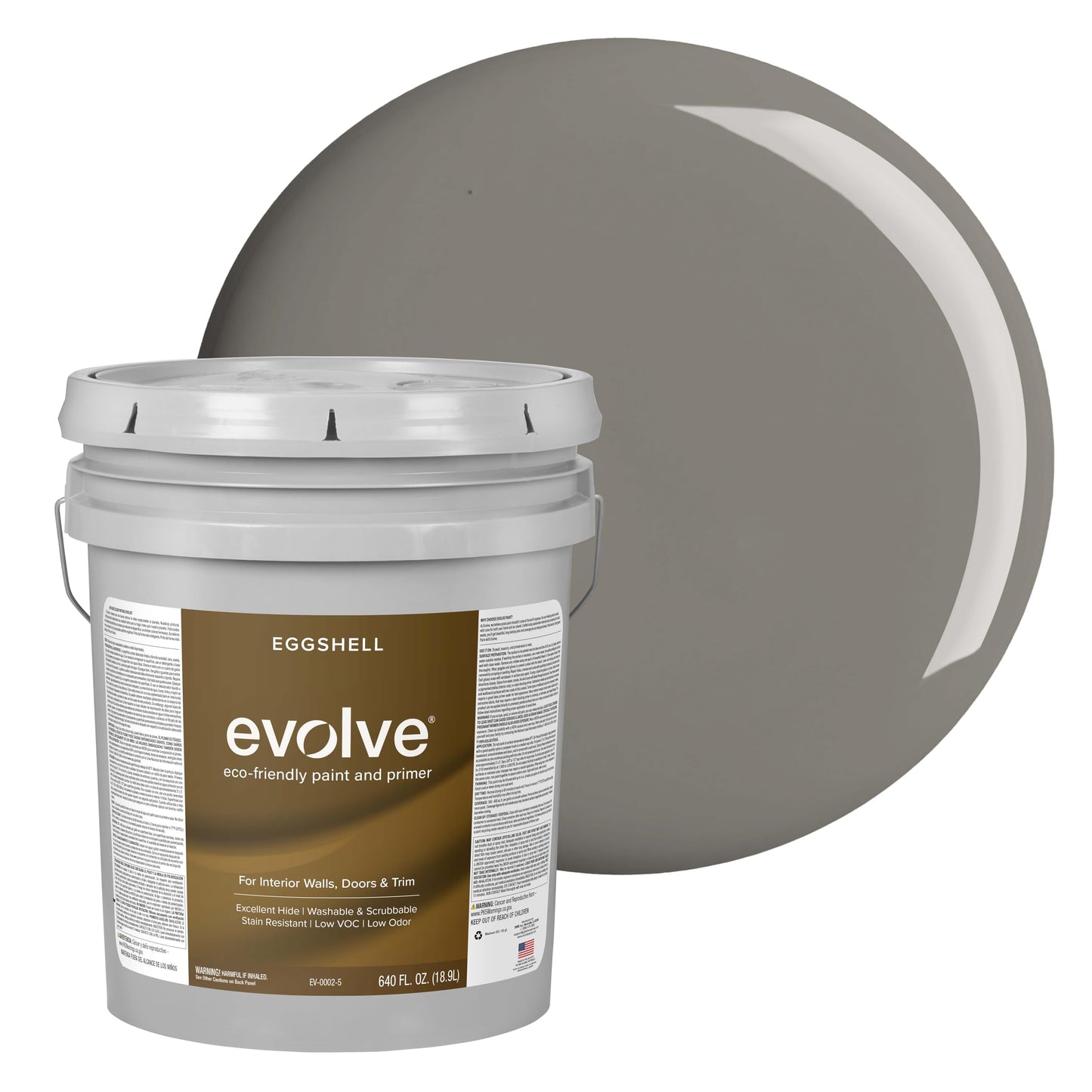 Evolve Paint & Primer, Low Sheen, One-Coat Coverage for Interior & Exterior