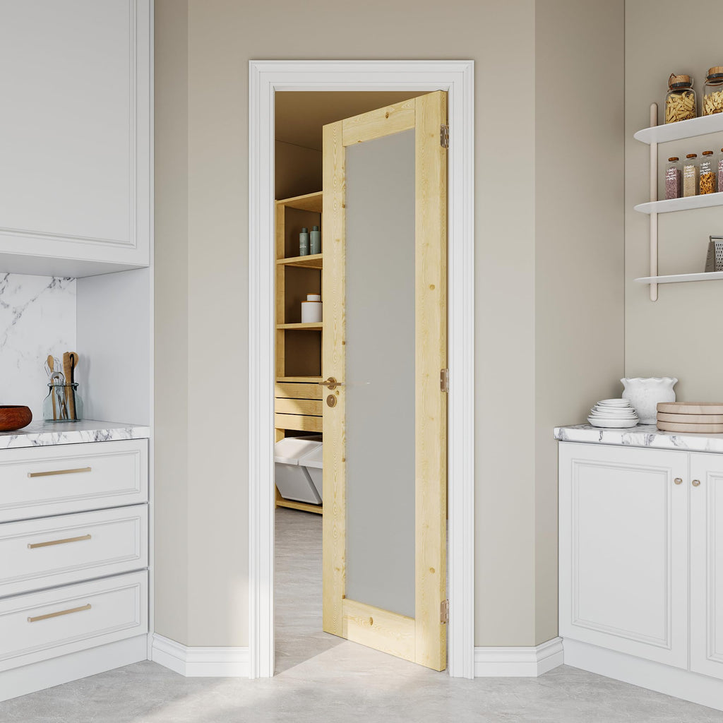 1-Panel Tempered Frosted Glass Interior Door