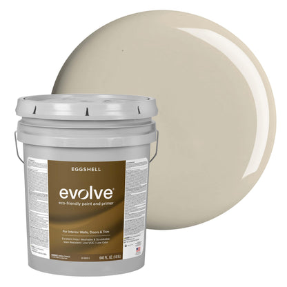 Evolve Paint & Primer, Low Sheen, One-Coat Coverage for Interior & Exterior