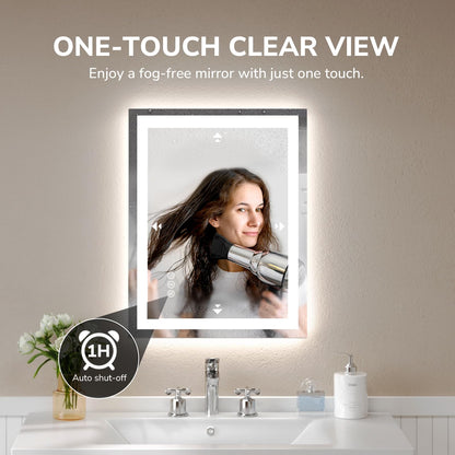 LED Bathroom Vanity Mirror, Anti-Fog & Dimmable, Wall-Mounted Modern Design
