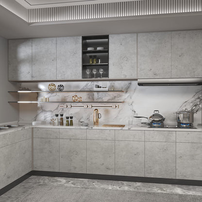 3D Light Grey Concrete Peel-and-Stick Wallpaper, Faux Cement Wall Covering