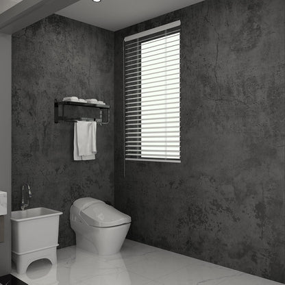 Blue Grey Concrete Wallpaper, Faux Cement Wall Covering for Bedroom