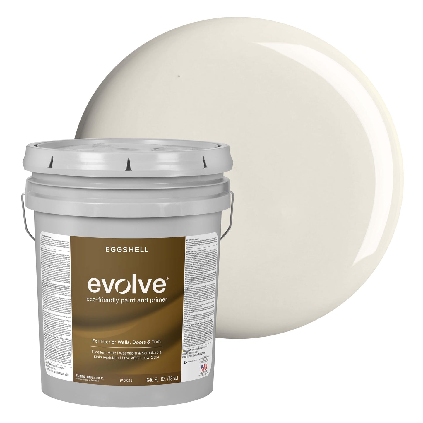Evolve Paint & Primer, Low Sheen, One-Coat Coverage for Interior & Exterior
