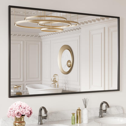 Black Metal Framed Wall Mirror