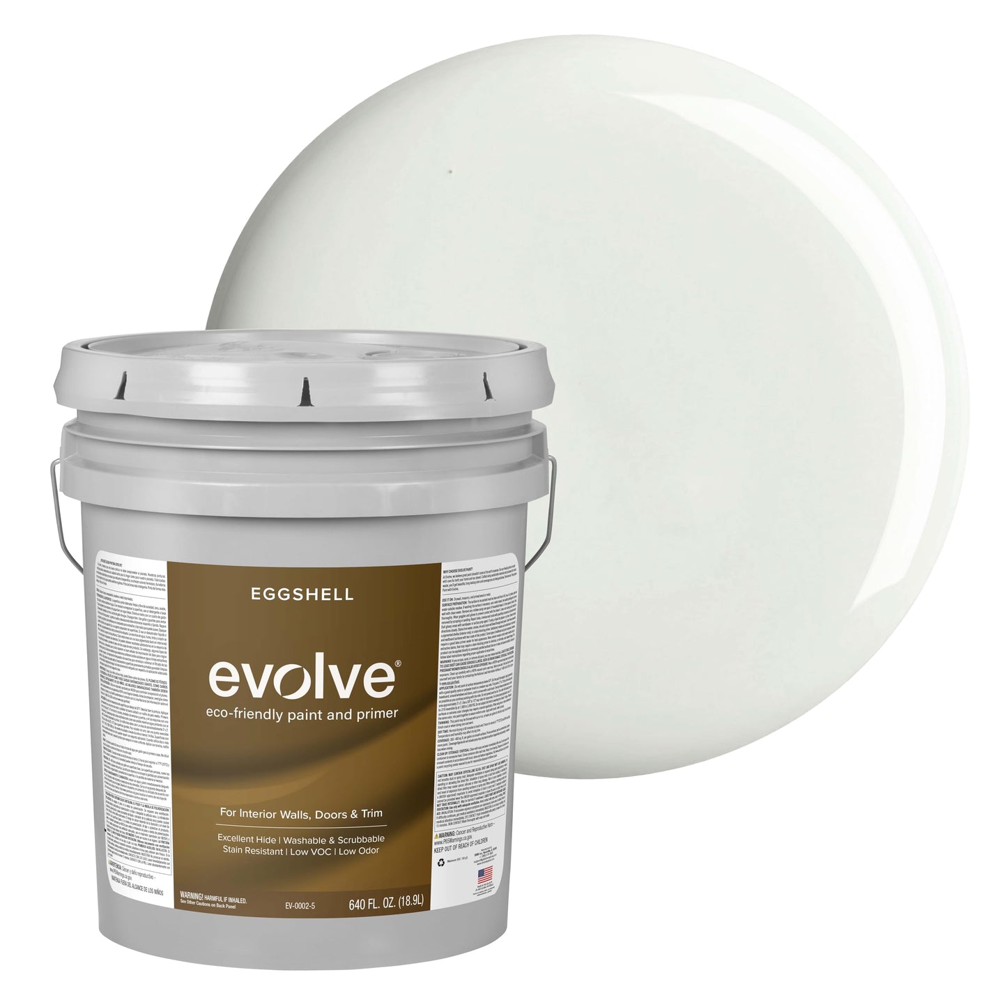 Evolve Paint & Primer, Low Sheen, One-Coat Coverage for Interior & Exterior