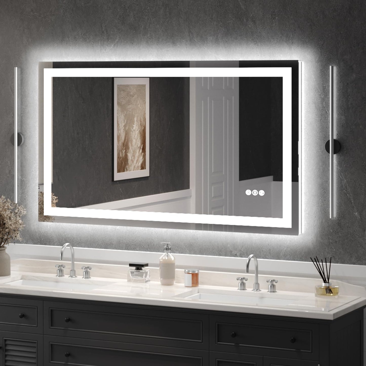 LED Bathroom Vanity Mirror, Anti-Fog & Dimmable, Wall-Mounted Modern Design