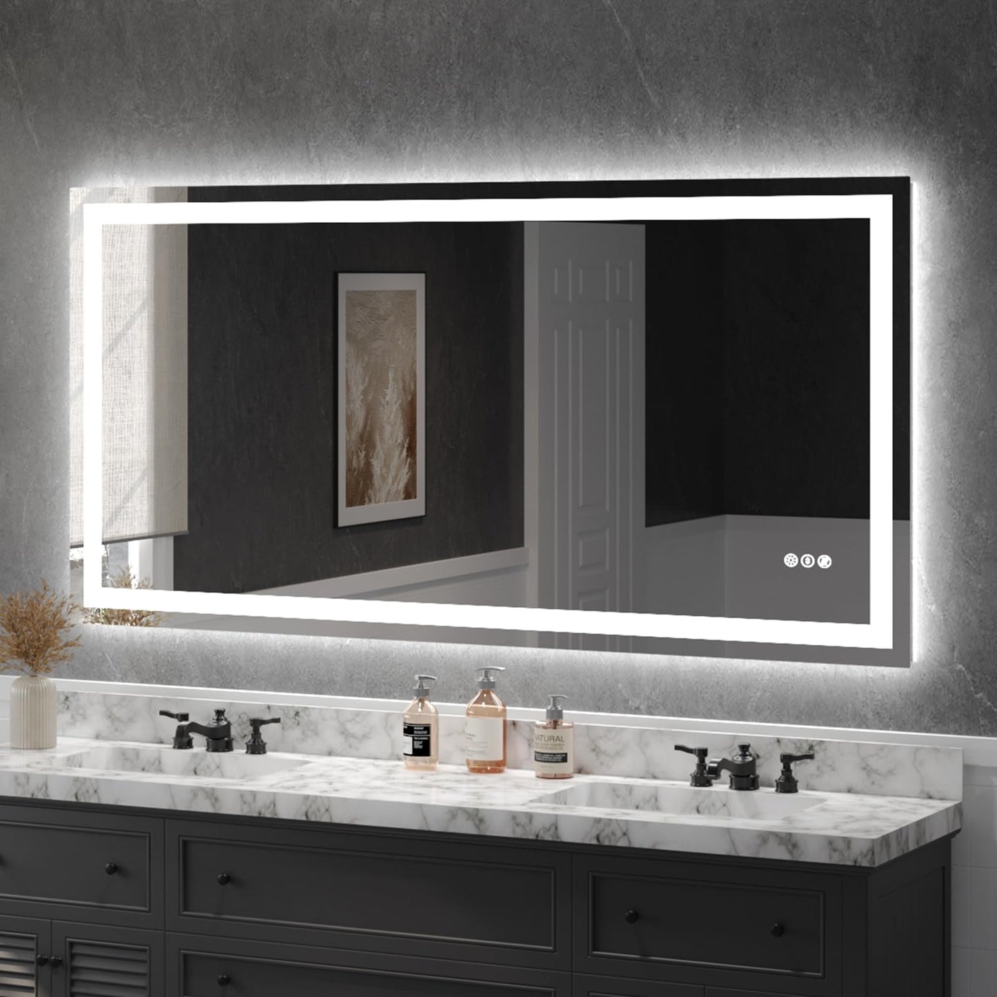 LED Bathroom Vanity Mirror, Anti-Fog & Dimmable, Wall-Mounted Modern Design