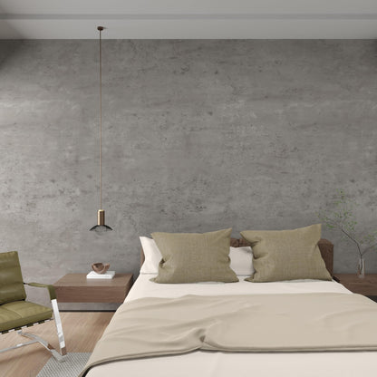 3D Light Grey Concrete Peel-and-Stick Wallpaper, Faux Cement Wall Covering