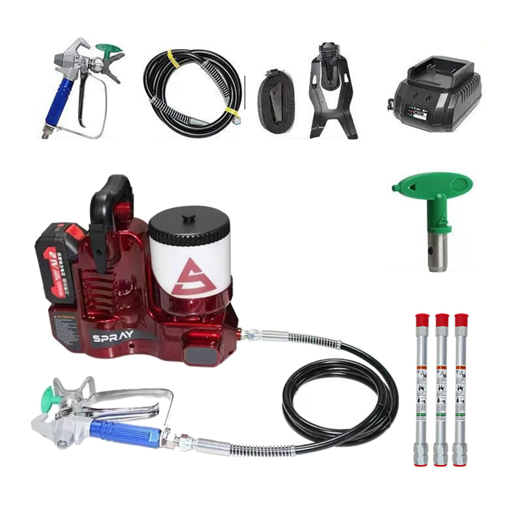Cordless Airless Paint Sprayer, 1.2L, 6-Speed, 70" Hose, Handheld for Walls & Lacquers