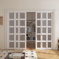 5-Lite Frosted Glass Sliding Closet Door