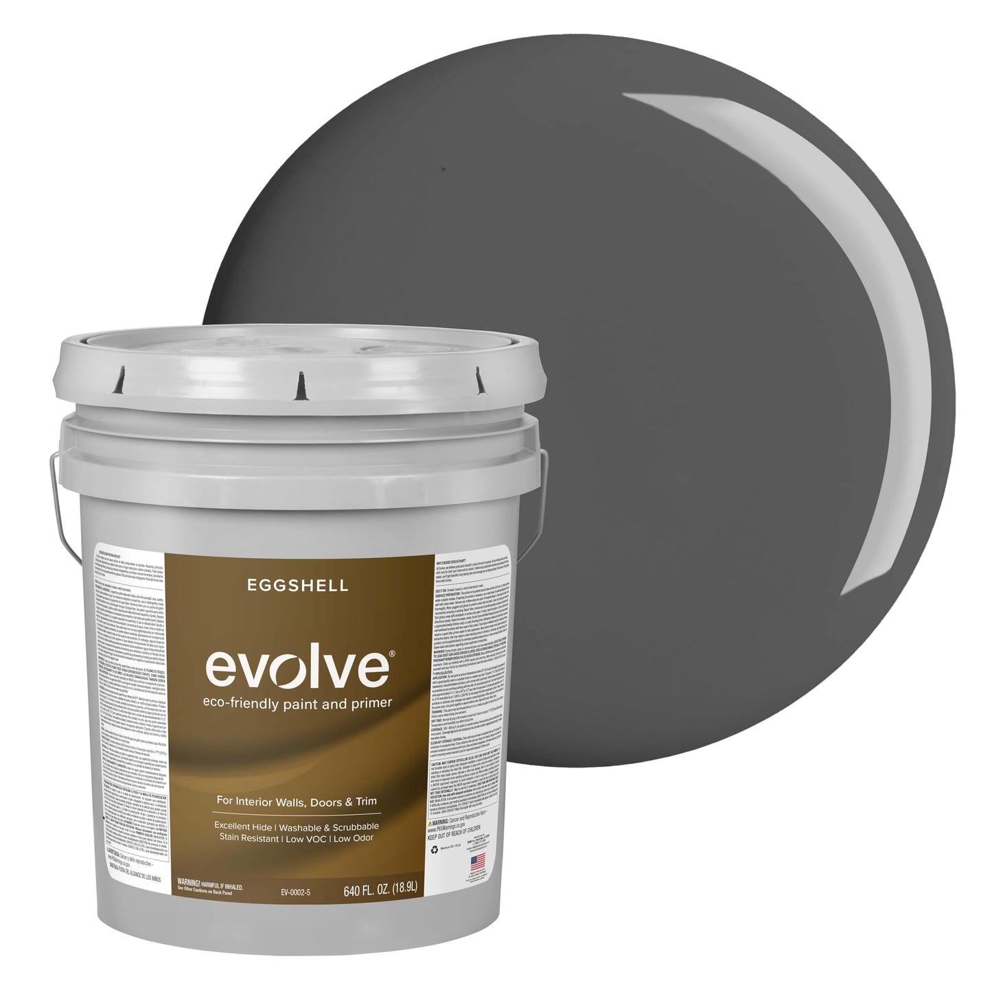 Evolve Paint & Primer, Low Sheen, One-Coat Coverage for Interior & Exterior