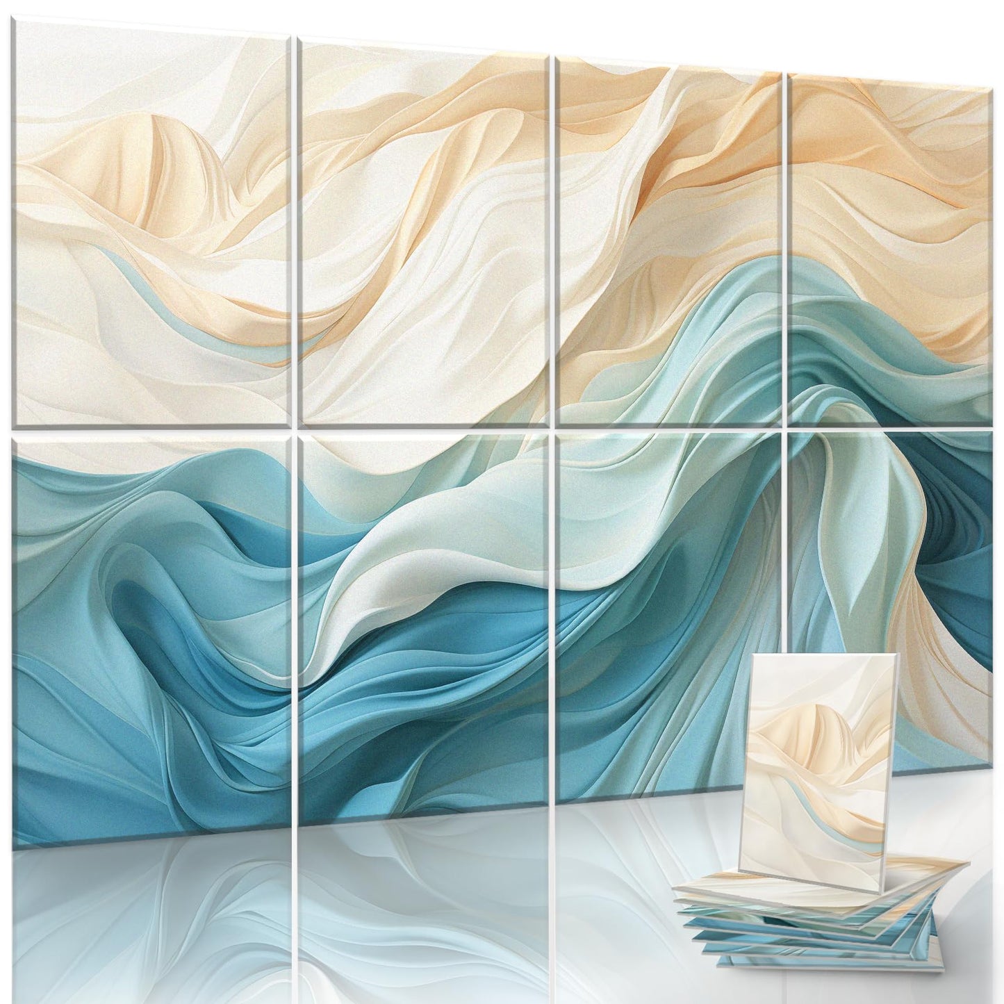 Acoustic Sound Absorbing Panels, Wall Art with Nano Glue for Home Studio & Office