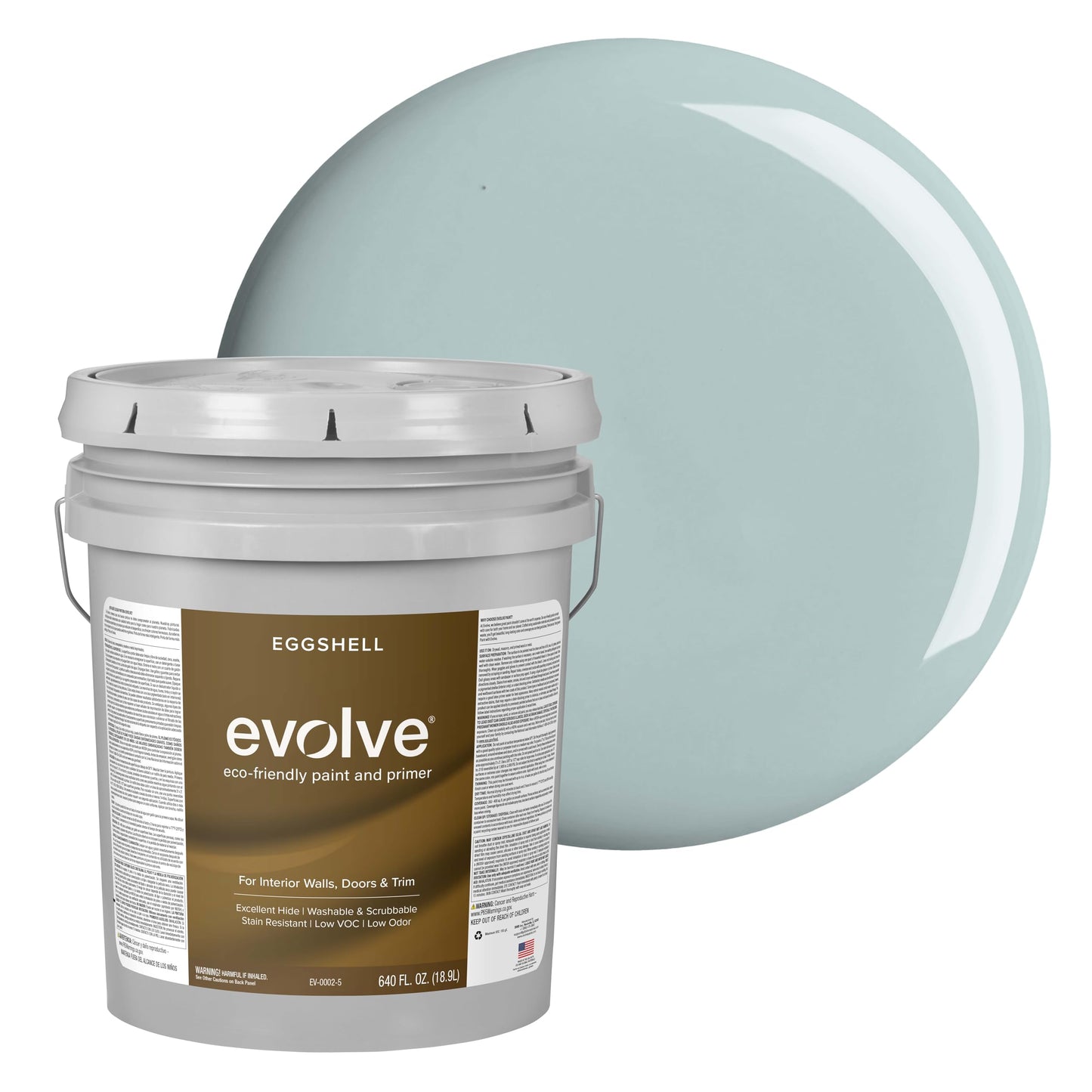 Evolve Paint & Primer, Low Sheen, One-Coat Coverage for Interior & Exterior