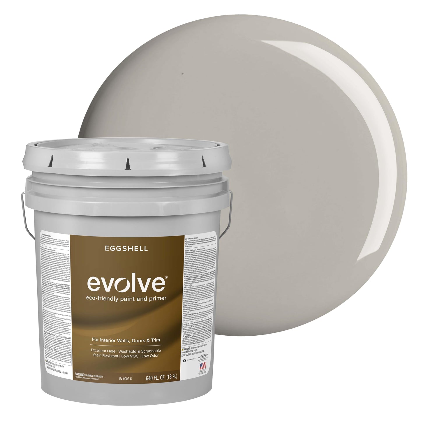 Evolve Paint & Primer, Low Sheen, One-Coat Coverage for Interior & Exterior