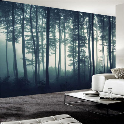 Dark Forest Wall Mural, Peel-and-Stick Removable Wallpaper for Living Room & Bedroom