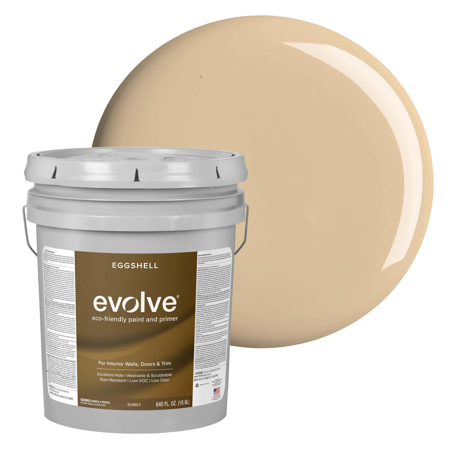 Evolve Paint & Primer, Low Sheen, One-Coat Coverage for Interior & Exterior