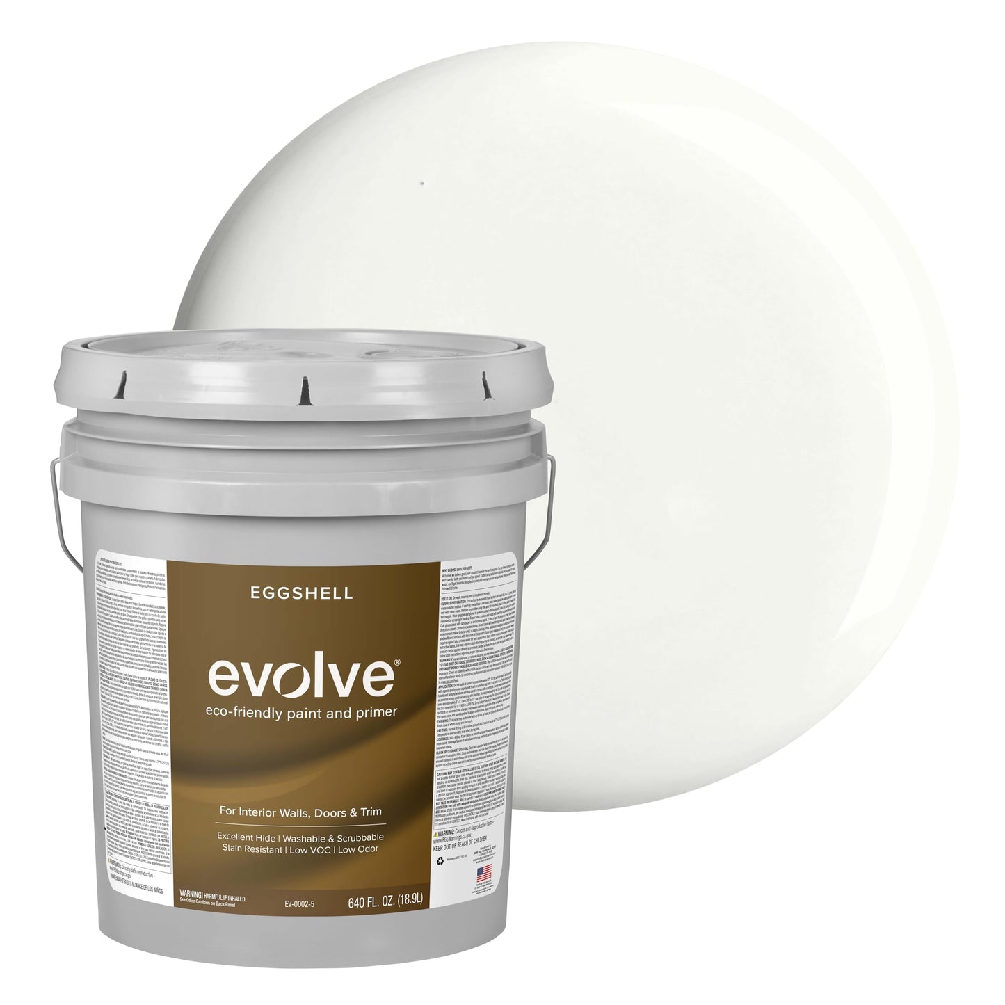Evolve Paint & Primer, Low Sheen, One-Coat Coverage for Interior & Exterior