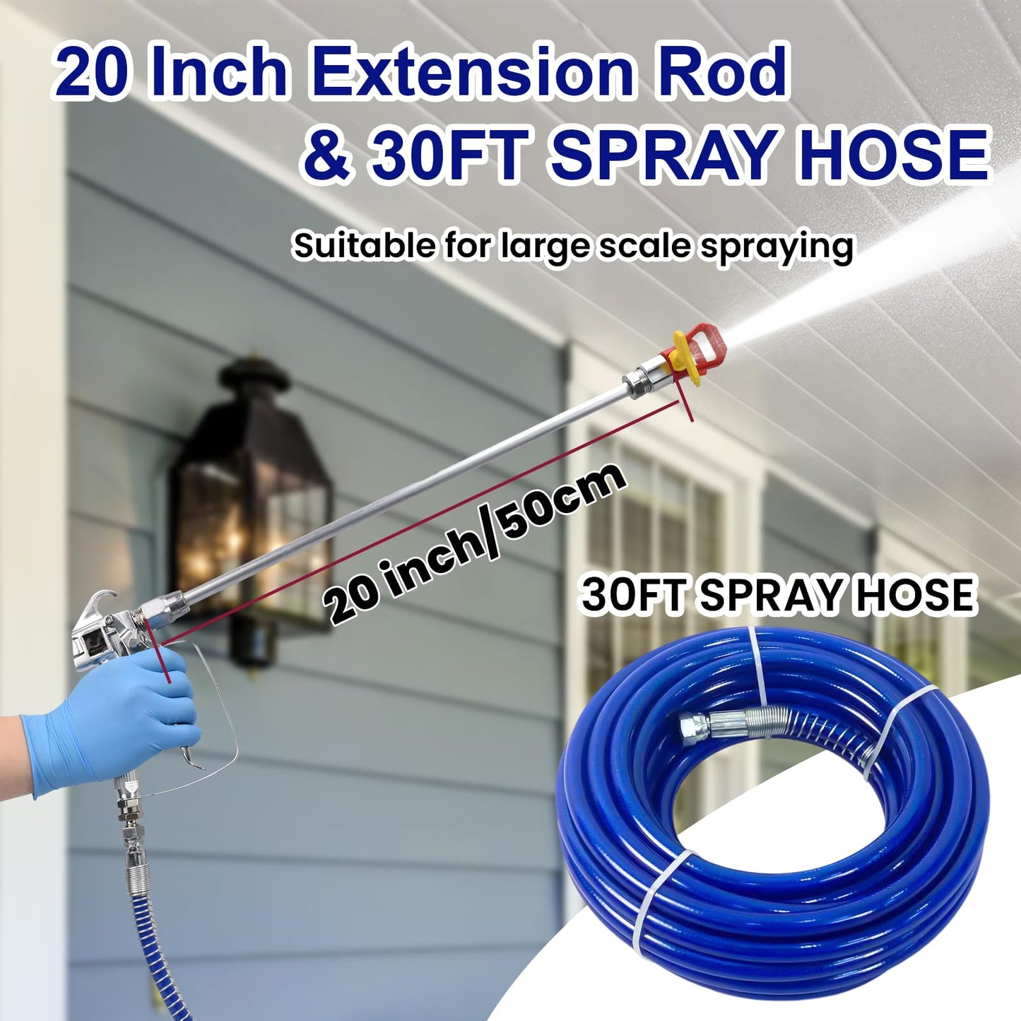 1700W Airless Paint Sprayer, 3300 PSI Electric Sprayer with 33ft Hose & Extension Rod