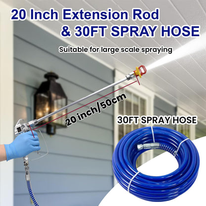 1700W Airless Paint Sprayer, 3300 PSI Electric Sprayer with 33ft Hose & Extension Rod