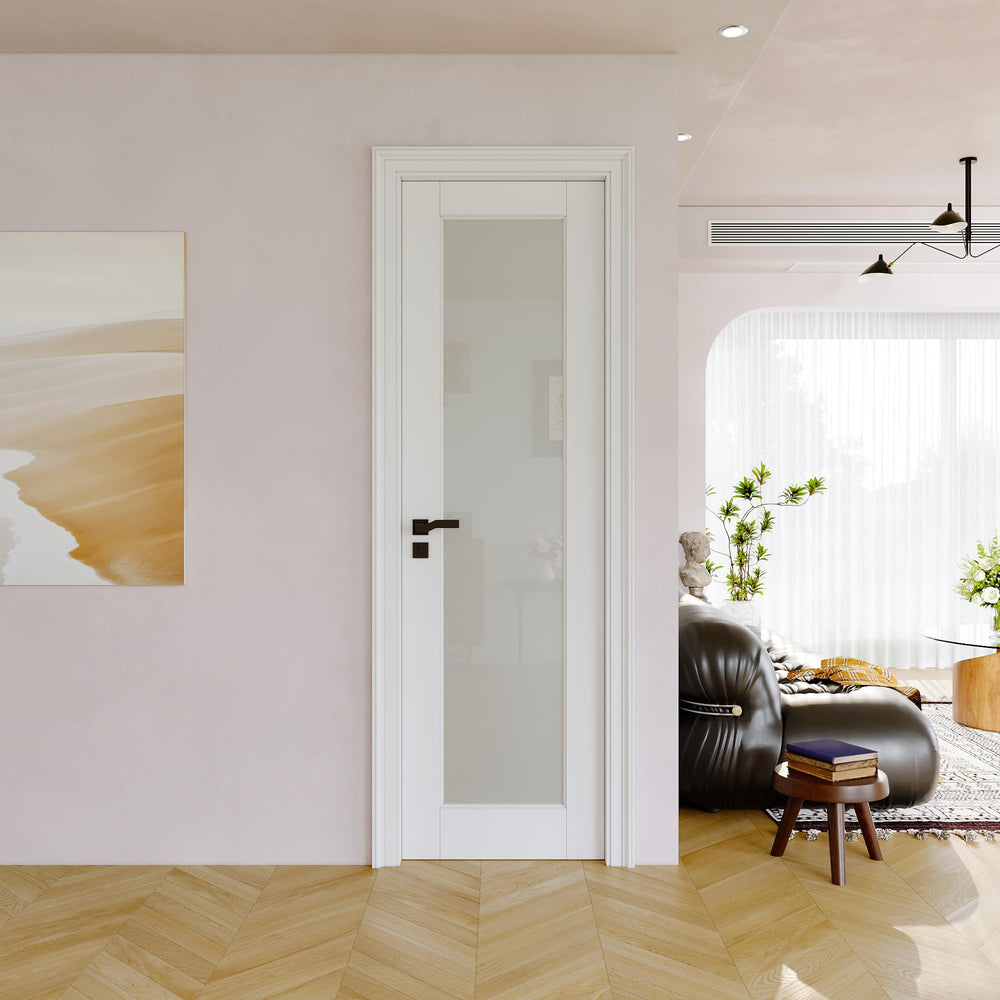 1-Panel Tempered Frosted Glass Interior Door
