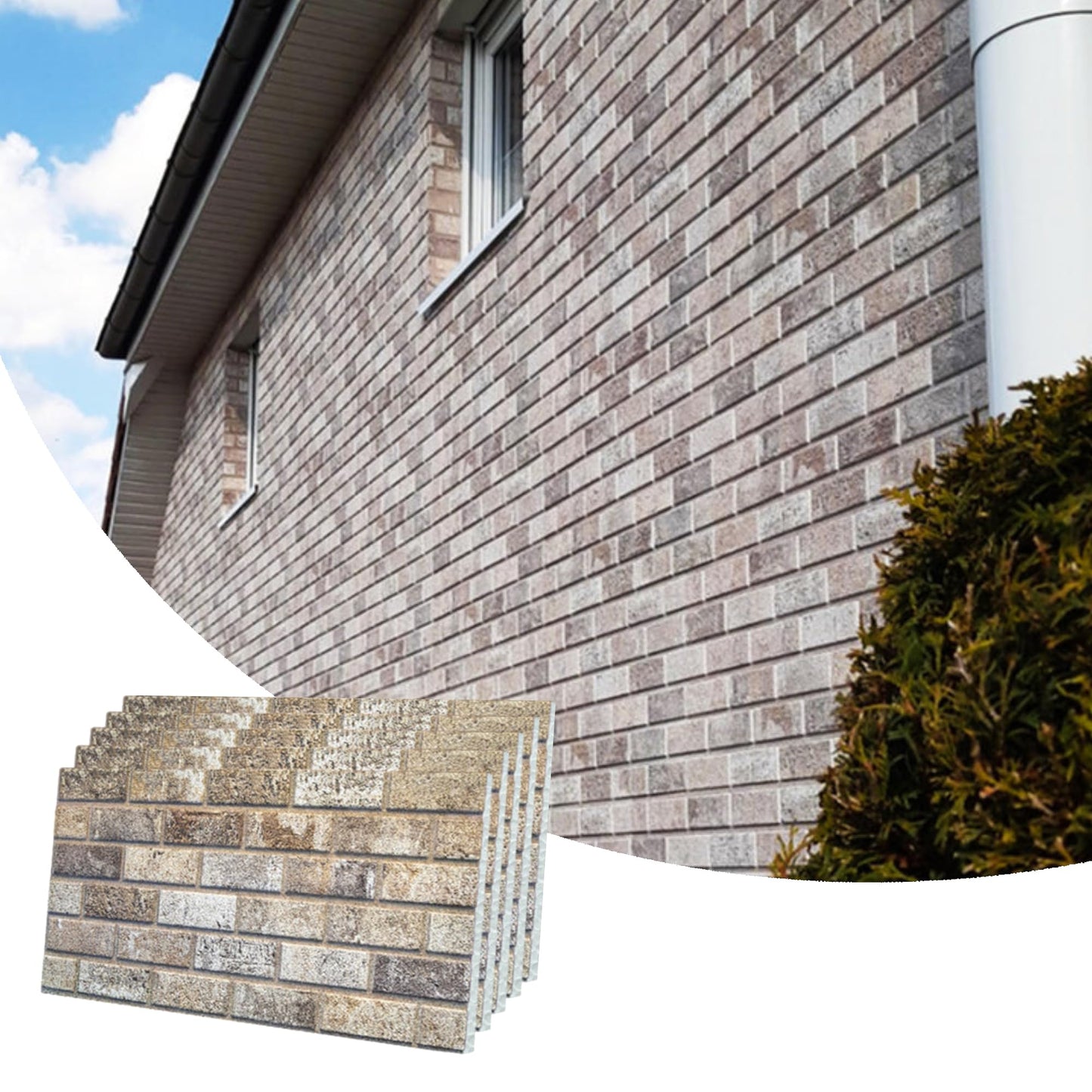3D Faux Brick Wall Panels, Stone-Look Wall Cladding for Interior Spaces
