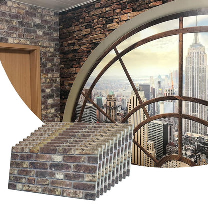 3D Faux Brick Wall Panels, Stone-Look Wall Cladding for Interior Spaces