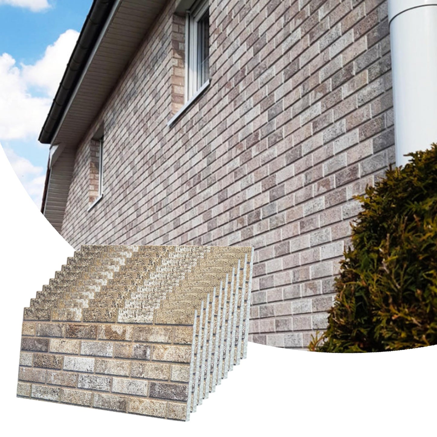 3D Faux Brick Wall Panels, Stone-Look Wall Cladding for Interior Spaces