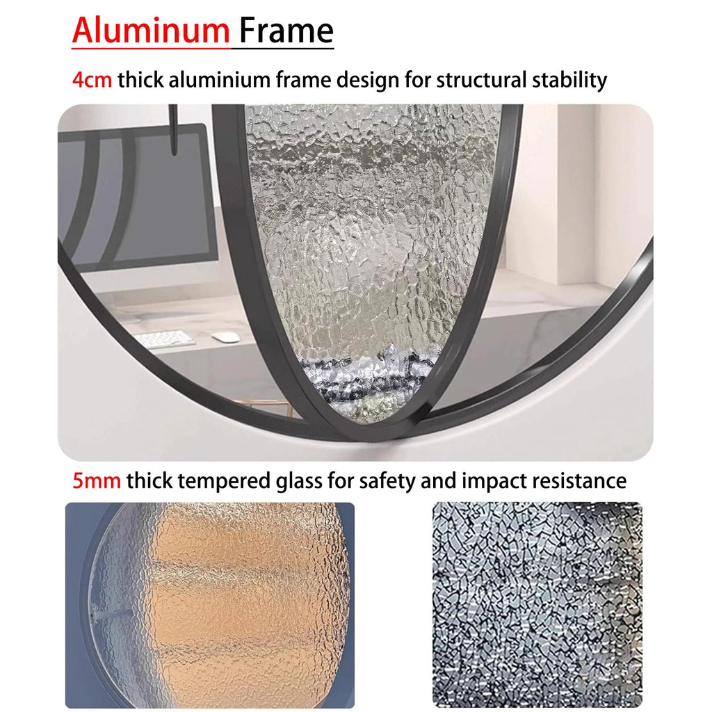 Circular Rotating Tempered Glass Window with Aluminum Frame for Attic Ventilation & Home Decor