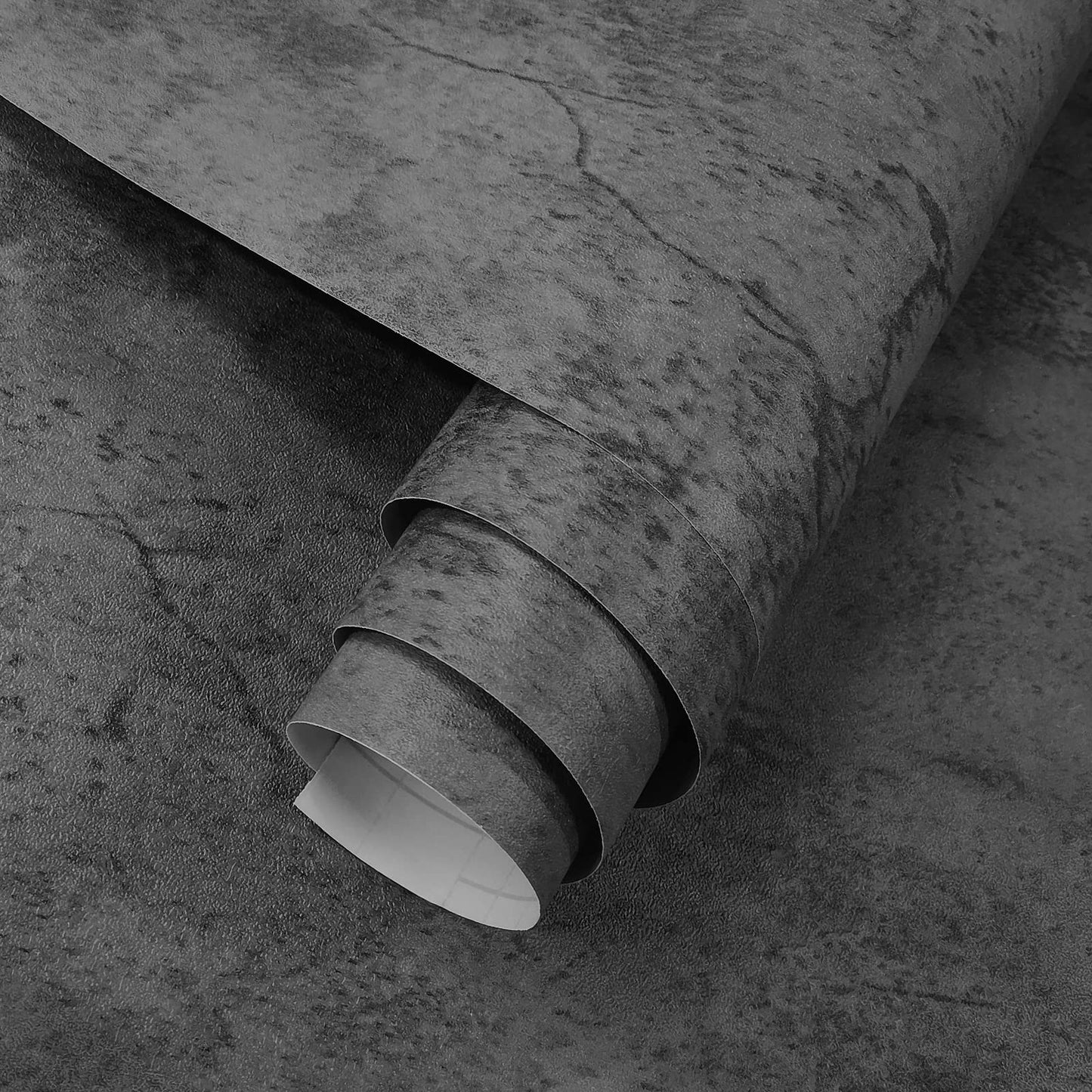 Blue Grey Concrete Wallpaper, Faux Cement Wall Covering for Bedroom