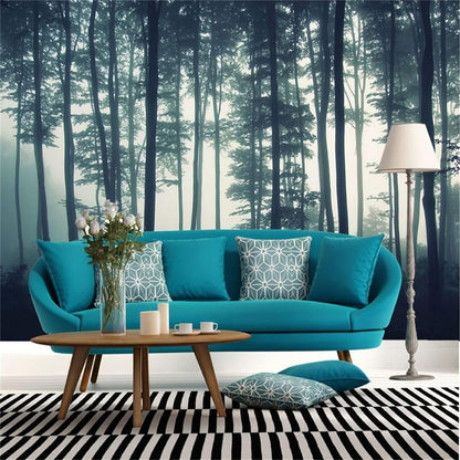 Dark Forest Wall Mural, Peel-and-Stick Removable Wallpaper for Living Room & Bedroom