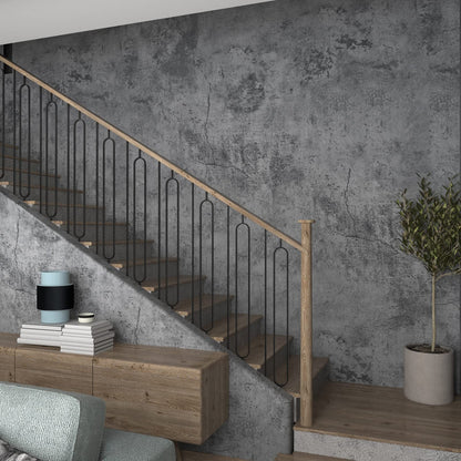 Blue Grey Concrete Wallpaper, Faux Cement Wall Covering for Bedroom