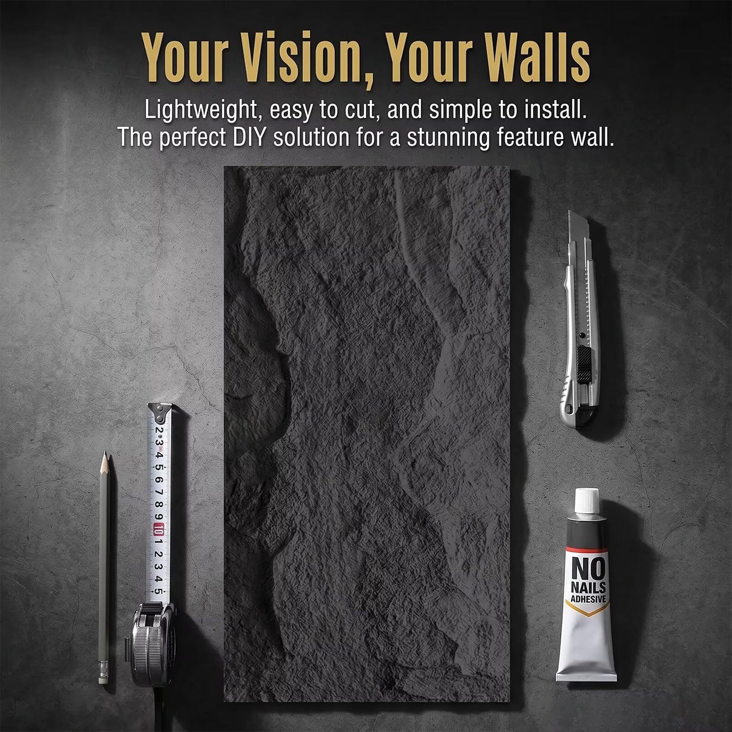 3D Embossed PU Wall Panels, Lightweight Decorative Brick Pattern for Living Room & Bedroom