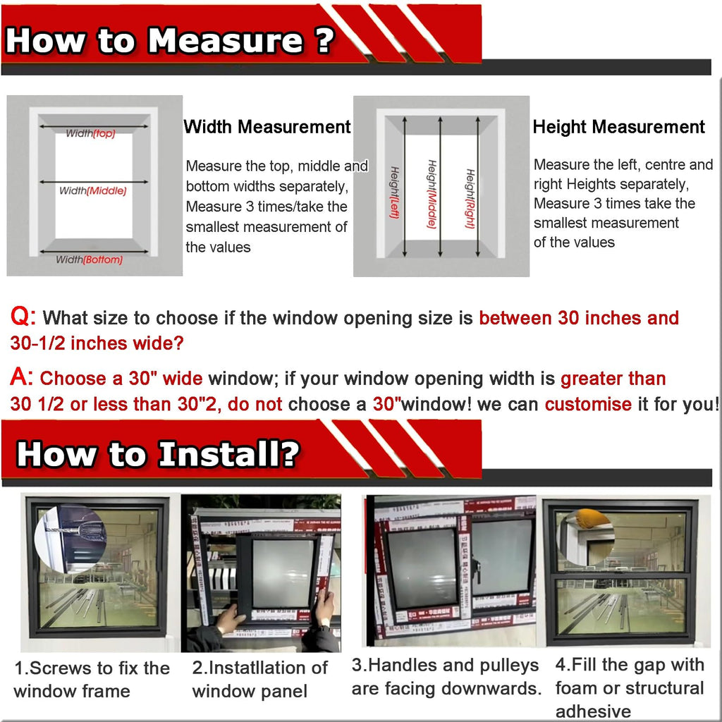 Aluminum Sliding Window 49×16" with Tempered Glass, Energy-Efficient Replacement Window