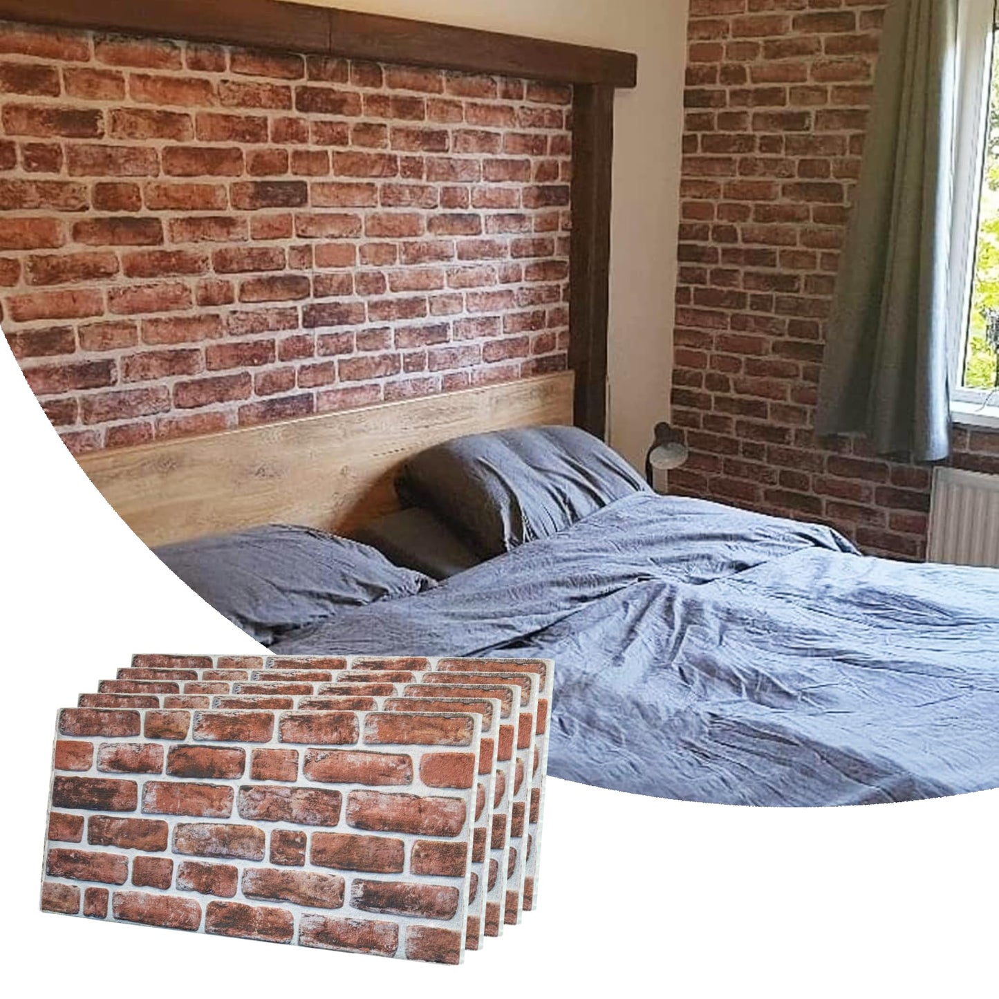 3D Faux Brick Wall Panels, Stone-Look Wall Cladding for Interior Spaces