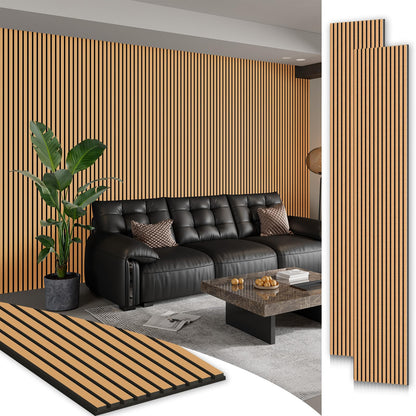 Soundproof Wood Slat Wall Panels, 106" × 20.5"