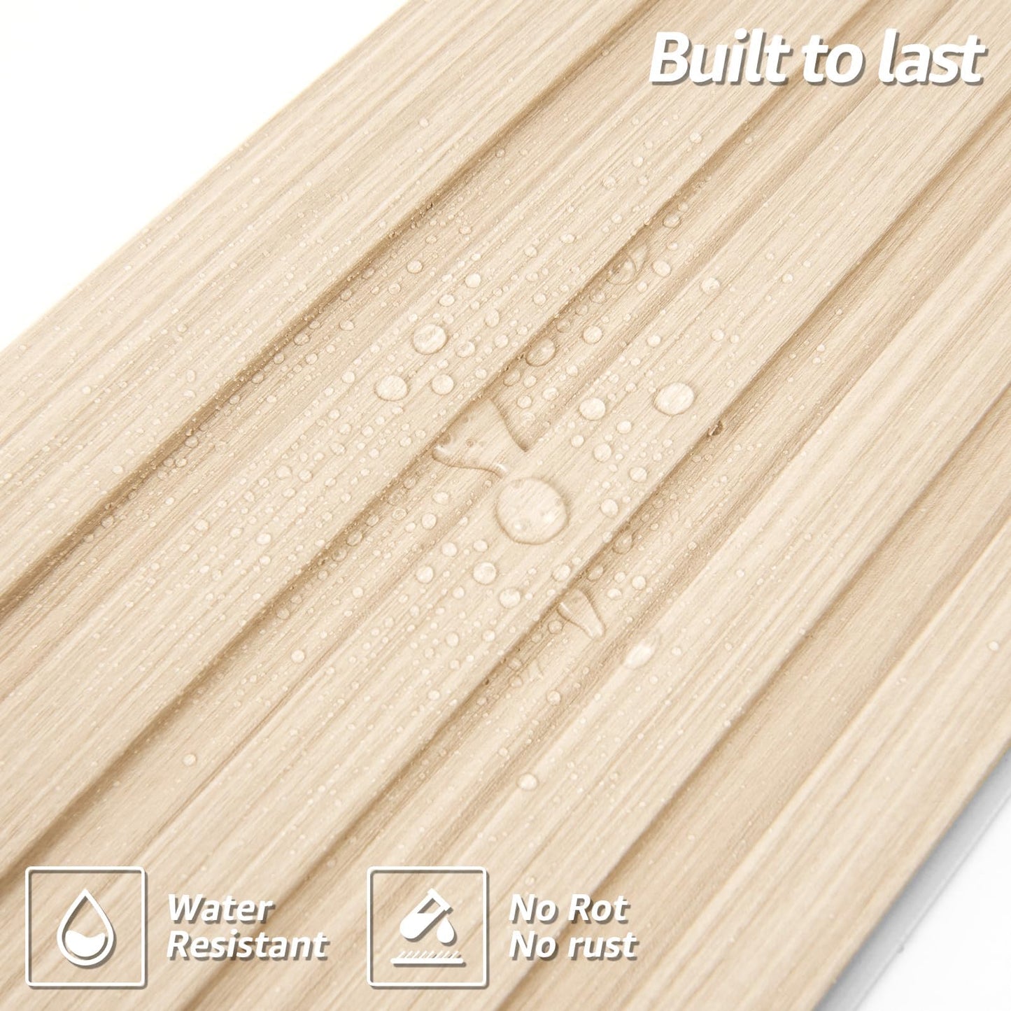 WPC Slat Wall Panels 8-Pack, 108" × 6" 3D Wall Accents for Living Room & Bedroom