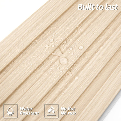 WPC Slat Wall Panels 8-Pack, 108" × 6" 3D Wall Accents for Living Room & Bedroom