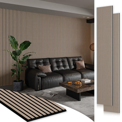 Soundproof Wood Slat Wall Panels, 106" × 20.5"