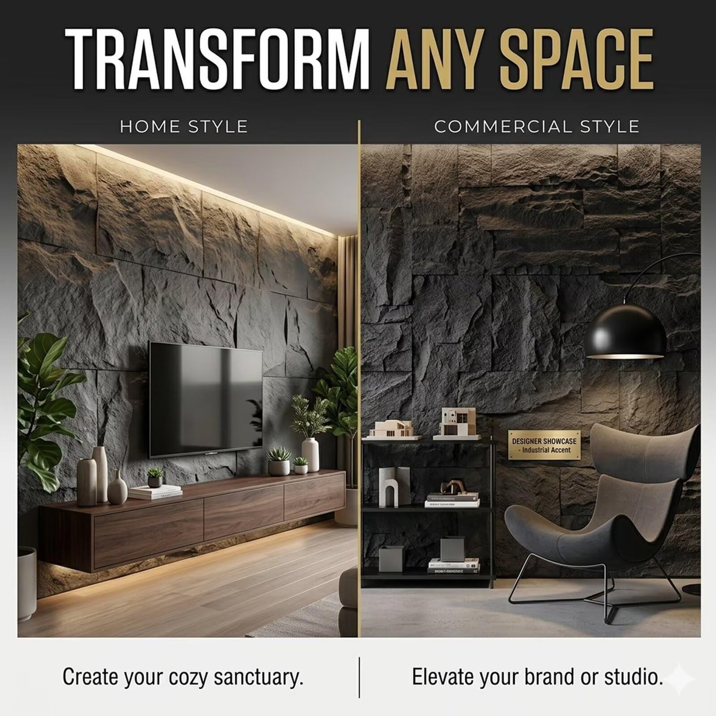 3D Embossed PU Wall Panels, Lightweight Decorative Brick Pattern for Living Room & Bedroom