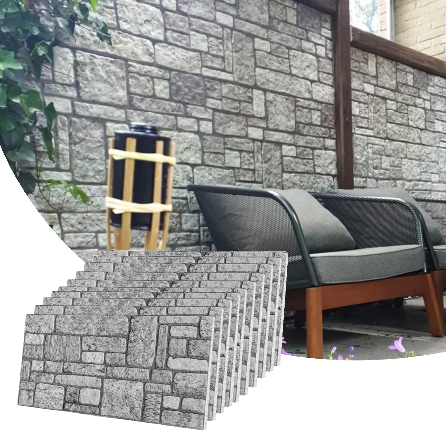 3D Faux Brick Wall Panels, Stone-Look Wall Cladding for Interior Spaces