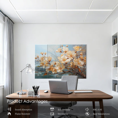 Acoustic Sound Absorbing Panels, Wall Art with Nano Glue for Home Studio & Office