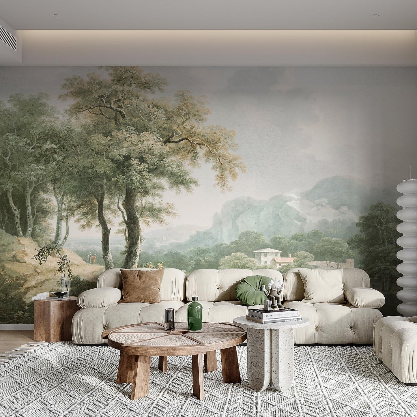 Forest Peel-and-Stick Wall Mural, Large Nature Landscape Canvas for Bedroom & Bathroom