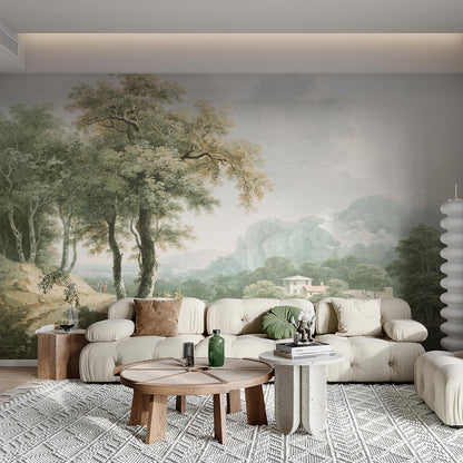 Forest Peel-and-Stick Wall Mural, Large Nature Landscape Canvas for Bedroom & Bathroom