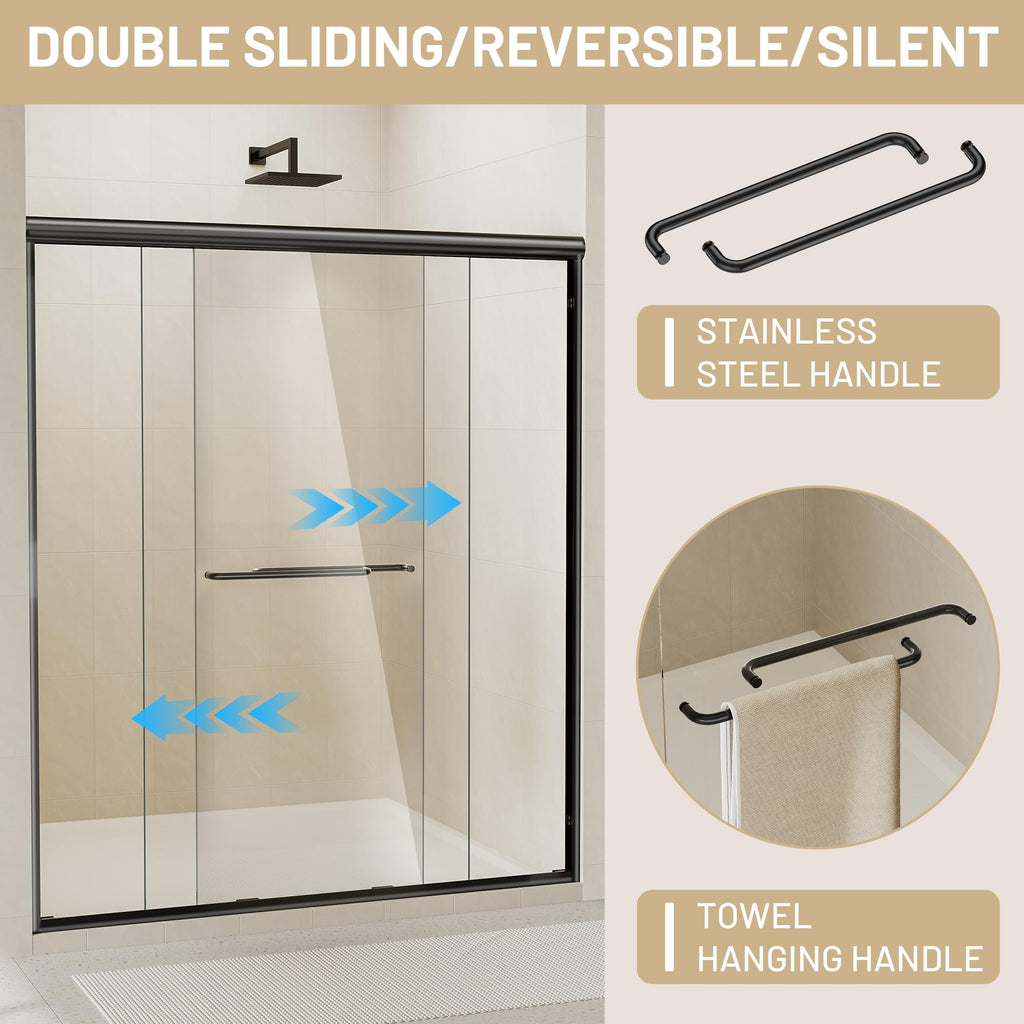 Glass Shower Door, Frameless or Sliding Option