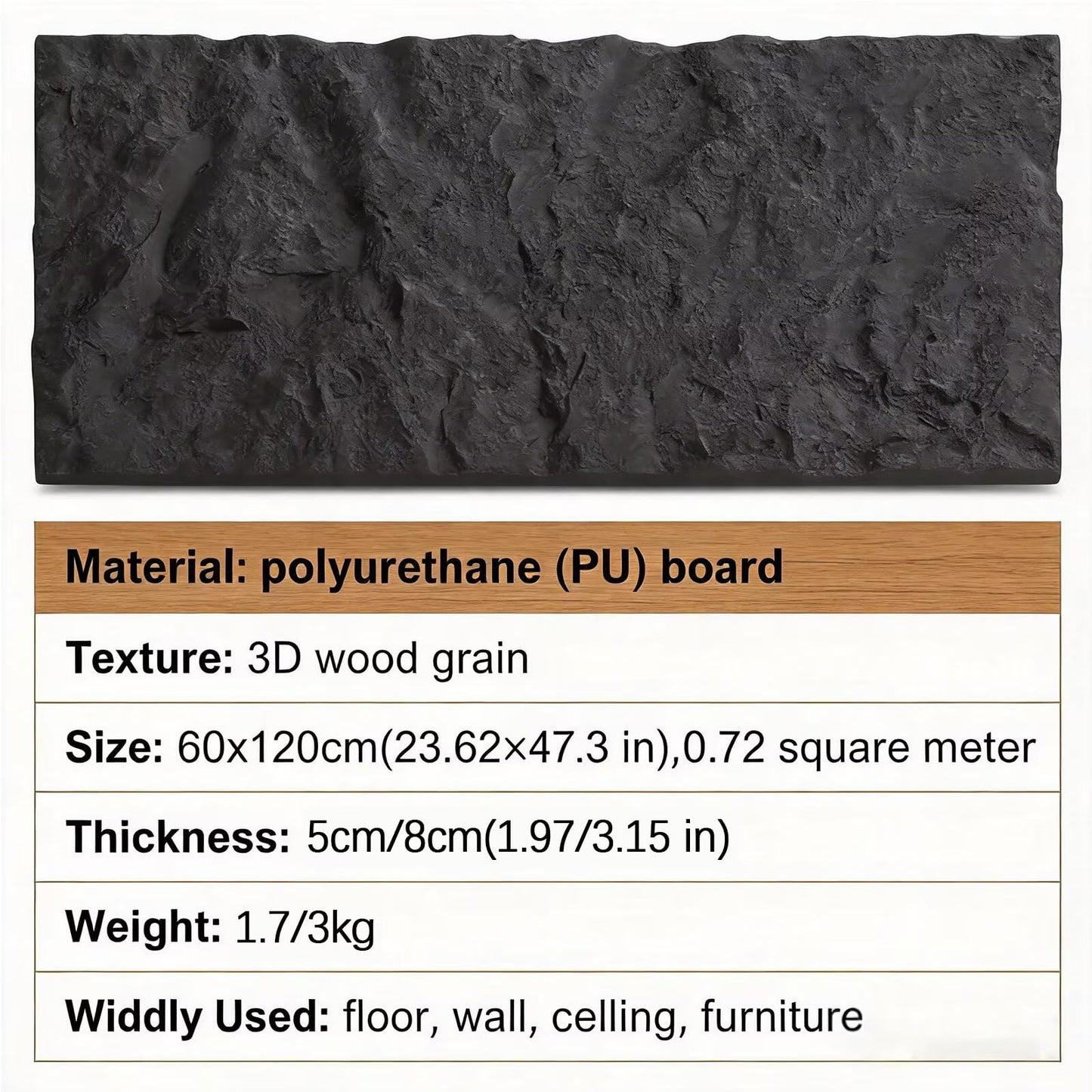 3D Embossed PU Wall Panels, Lightweight Decorative Brick Pattern for Living Room & Bedroom