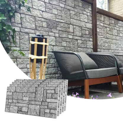 3D Faux Brick Wall Panels, Stone-Look Wall Cladding for Interior Spaces