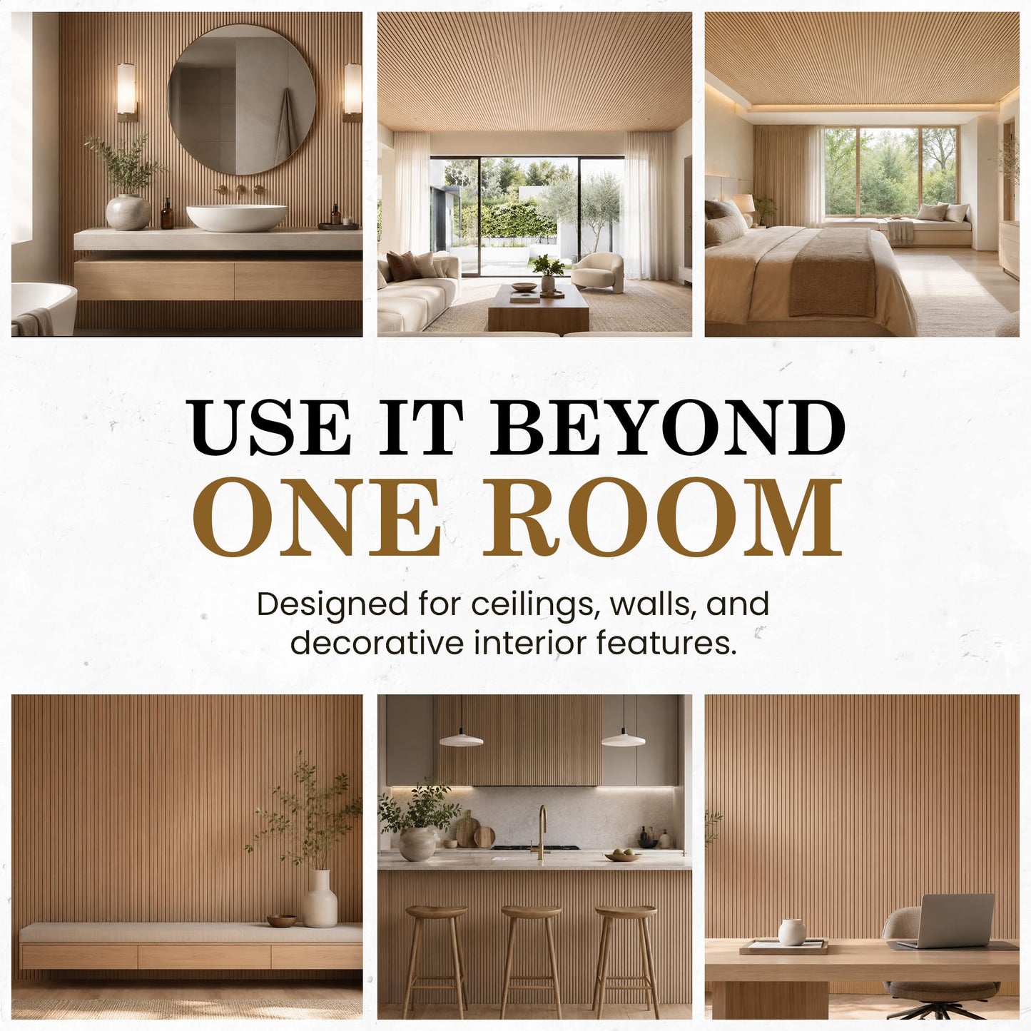 Contour Slim Polystyrene Wood Ceiling & Wall Panels, Quick Decorative Upgrade
